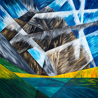 A painting of Odaray Mountain In Yoho National Park, Canadian Rockies