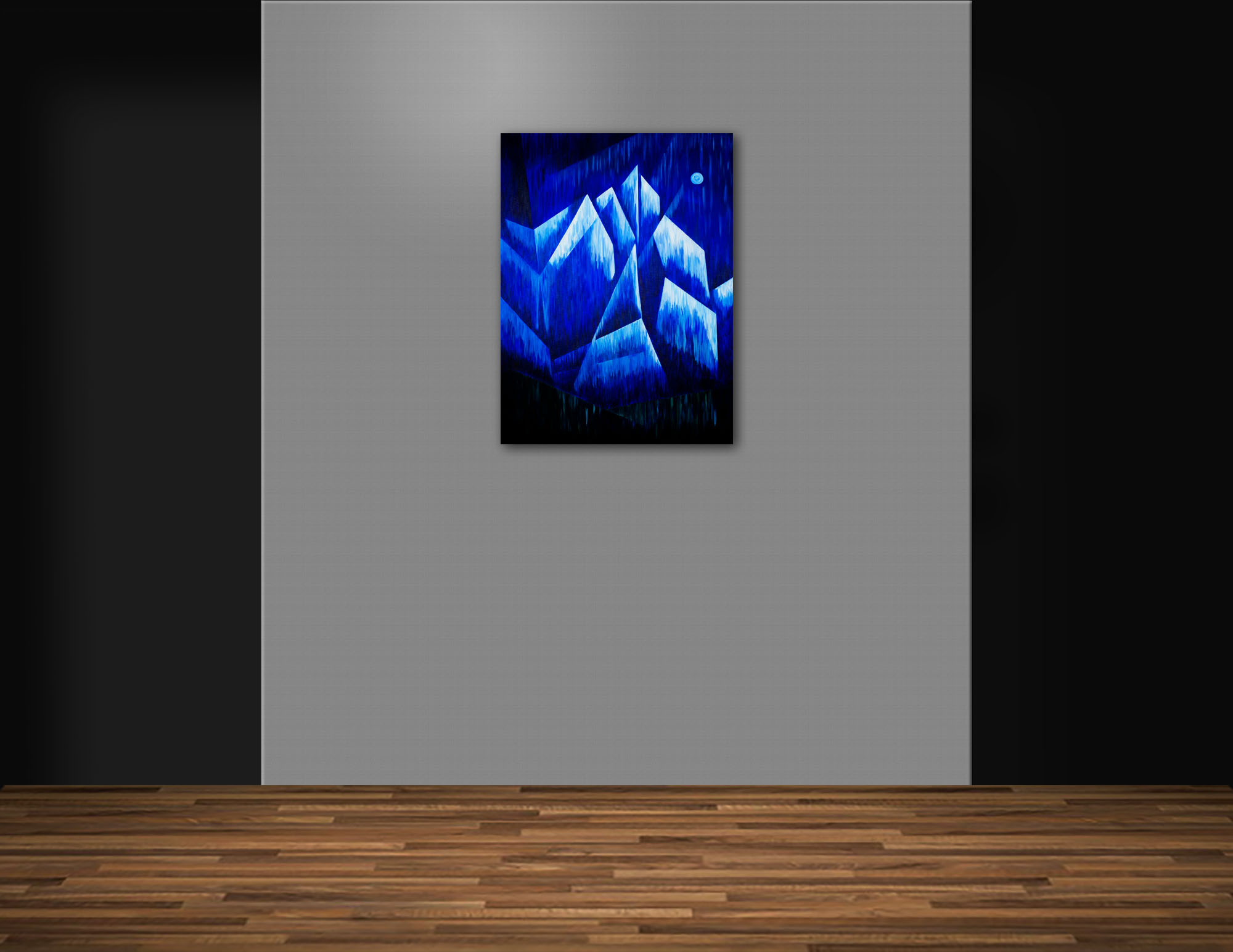 A painting of Howse Peak in the Moonlight A painting of Howse Peak in the moonlight
